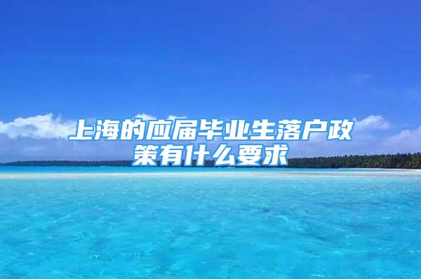 上海的应届毕业生落户政策有什么要求