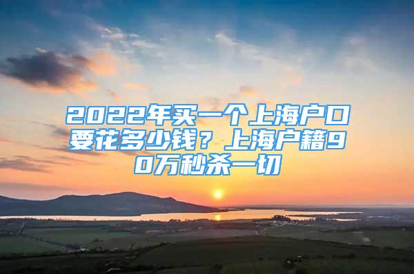 2022年买一个上海户口要花多少钱？上海户籍90万秒杀一切