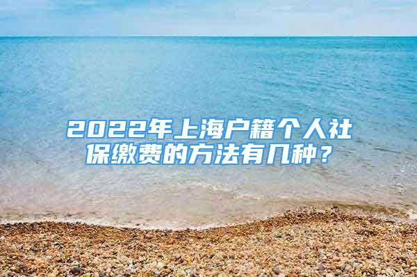 2022年上海户籍个人社保缴费的方法有几种？