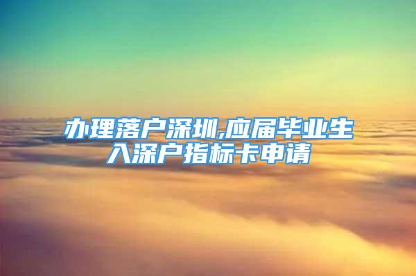 办理落户深圳,应届毕业生入深户指标卡申请