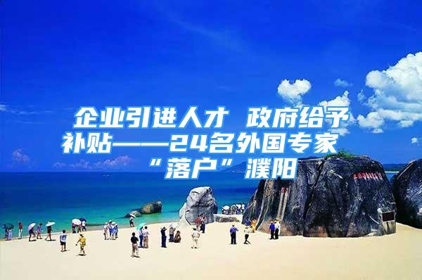 企业引进人才 政府给予补贴——24名外国专家“落户”濮阳