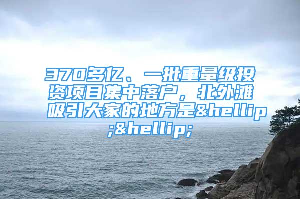 370多亿、一批重量级投资项目集中落户，北外滩吸引大家的地方是……