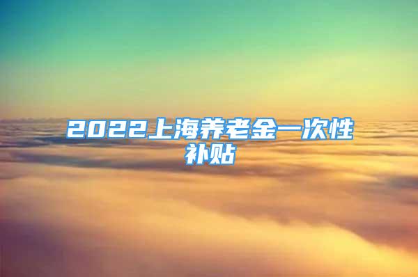 2022上海养老金一次性补贴