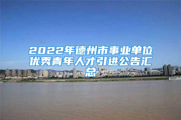 2022年德州市事业单位优秀青年人才引进公告汇总