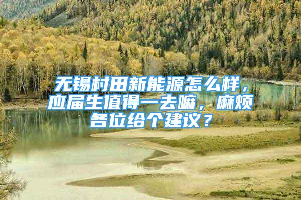 无锡村田新能源怎么样，应届生值得一去嘛，麻烦各位给个建议？