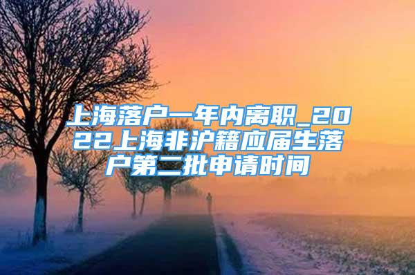 上海落户一年内离职_2022上海非沪籍应届生落户第二批申请时间