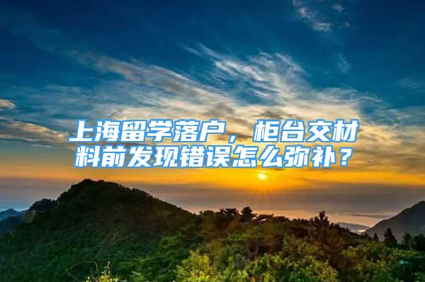 上海留学落户，柜台交材料前发现错误怎么弥补？