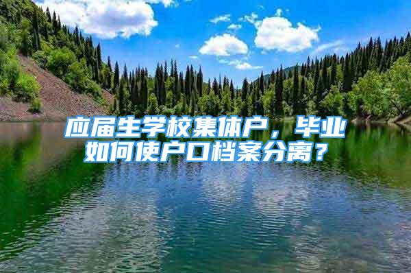 应届生学校集体户，毕业如何使户口档案分离？