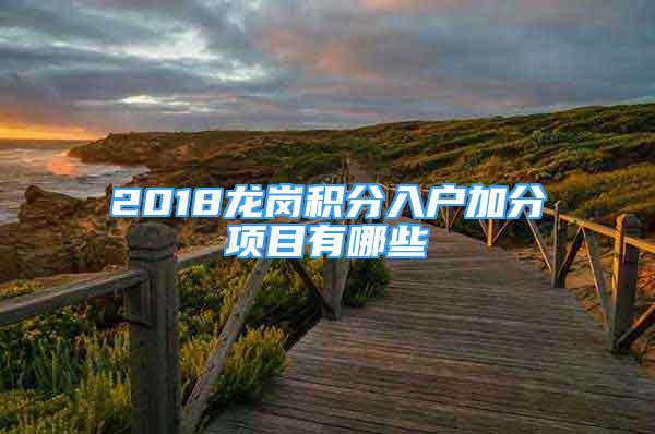 2018龙岗积分入户加分项目有哪些