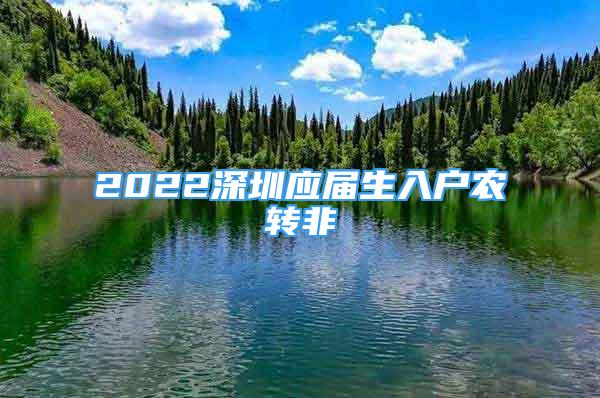 2022深圳应届生入户农转非