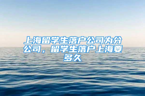 上海留学生落户公司为分公司，留学生落户上海要多久