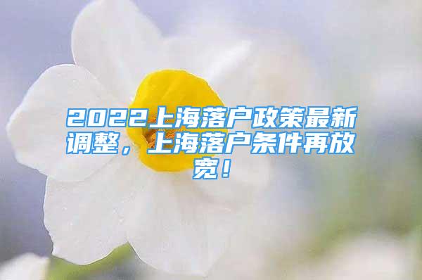 2022上海落户政策最新调整，上海落户条件再放宽！