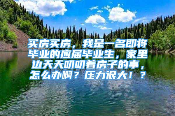 买房买房，我是一名即将毕业的应届毕业生，家里边天天叨叨着房子的事，怎么办啊？压力很大！？