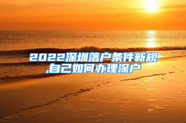 2022深圳落户条件新规,自己如何办理深户