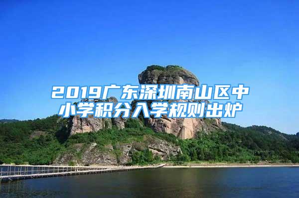 2019广东深圳南山区中小学积分入学规则出炉