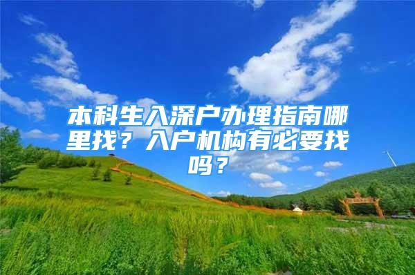 本科生入深户办理指南哪里找？入户机构有必要找吗？