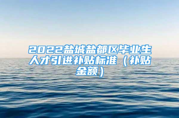 2022盐城盐都区毕业生人才引进补贴标准（补贴金额）