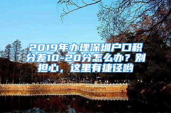 2019年办理深圳户口积分差10-20分怎么办？别担心，这里有捷径哟