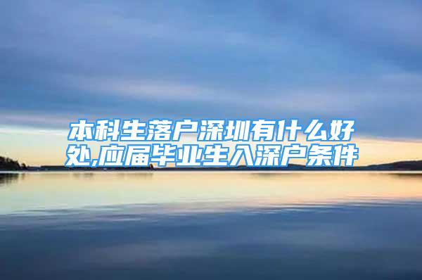 本科生落户深圳有什么好处,应届毕业生入深户条件