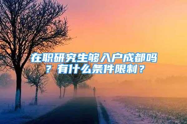 在职研究生够入户成都吗？有什么条件限制？