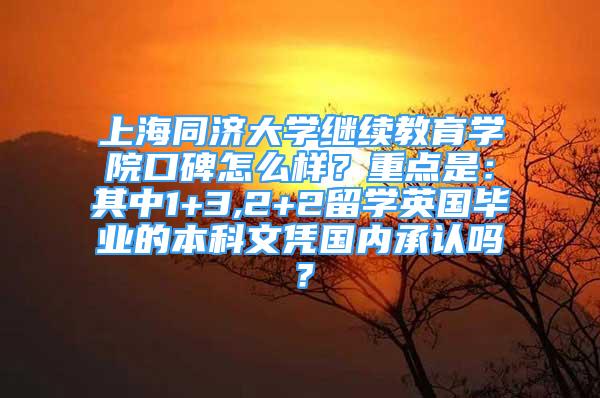 上海同济大学继续教育学院口碑怎么样？重点是：其中1+3,2+2留学英国毕业的本科文凭国内承认吗？