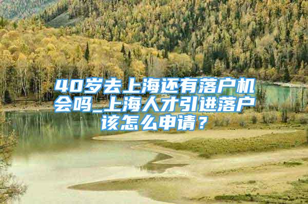 40岁去上海还有落户机会吗_上海人才引进落户该怎么申请？