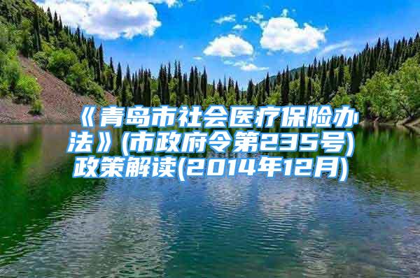 《青岛市社会医疗保险办法》(市政府令第235号)政策解读(2014年12月)