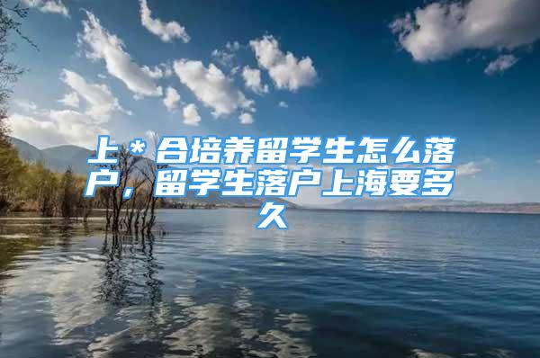 上＊合培养留学生怎么落户，留学生落户上海要多久