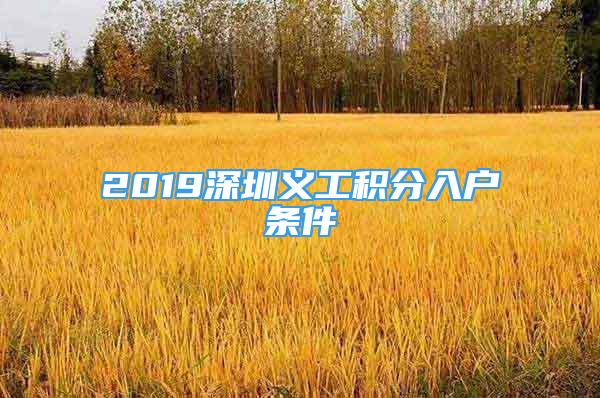 2019深圳义工积分入户条件