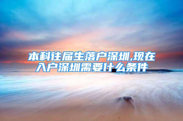 本科往届生落户深圳,现在入户深圳需要什么条件