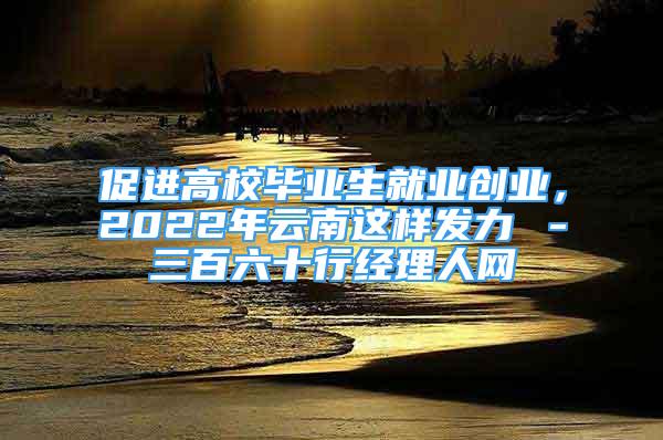 促进高校毕业生就业创业，2022年云南这样发力→－三百六十行经理人网