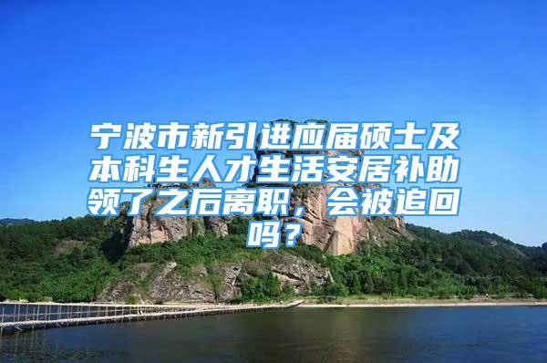 宁波市新引进应届硕士及本科生人才生活安居补助领了之后离职，会被追回吗？