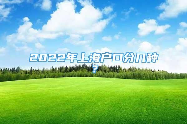 2022年上海户口分几种？