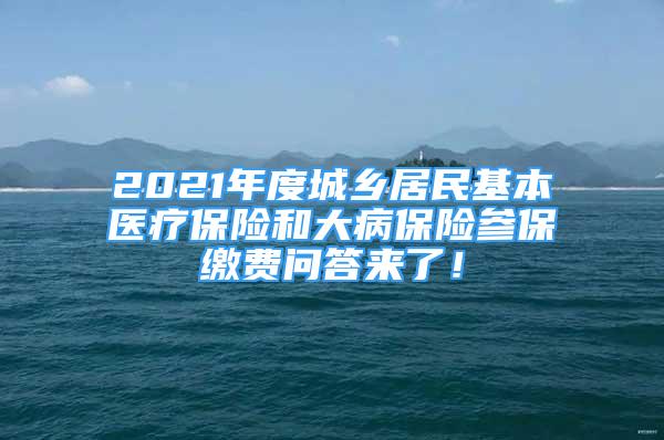 2021年度城乡居民基本医疗保险和大病保险参保缴费问答来了！