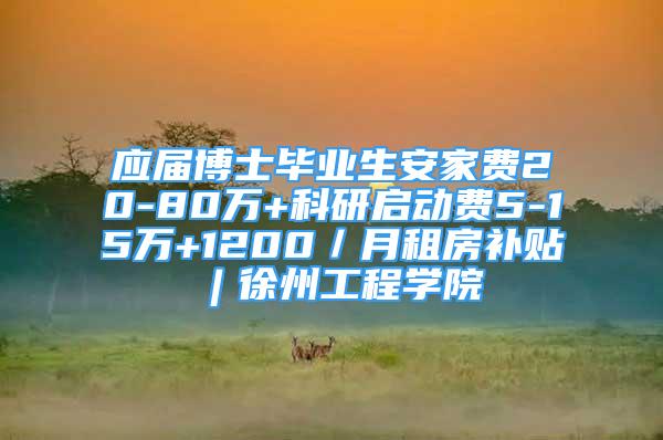 应届博士毕业生安家费20-80万+科研启动费5-15万+1200／月租房补贴︱徐州工程学院