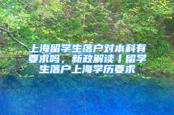 上海留学生落户对本科有要求吗，新政解读丨留学生落户上海学历要求