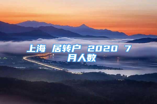 上海 居转户 2020 7 月人数