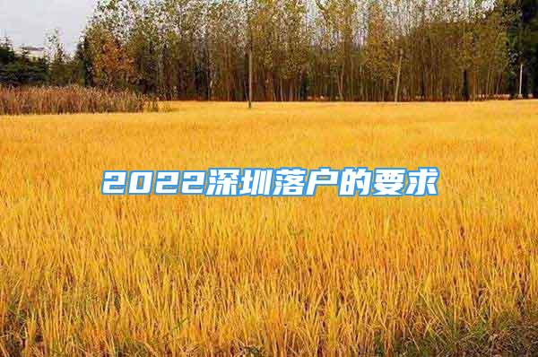 2022深圳落户的要求