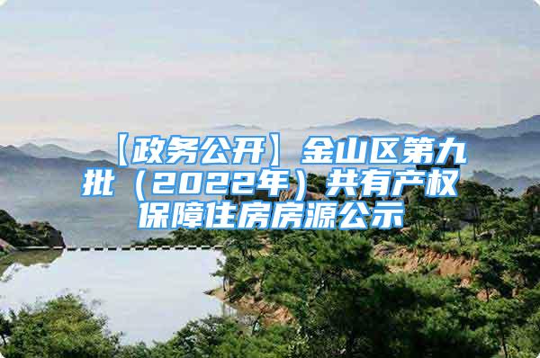 【政务公开】金山区第九批（2022年）共有产权保障住房房源公示