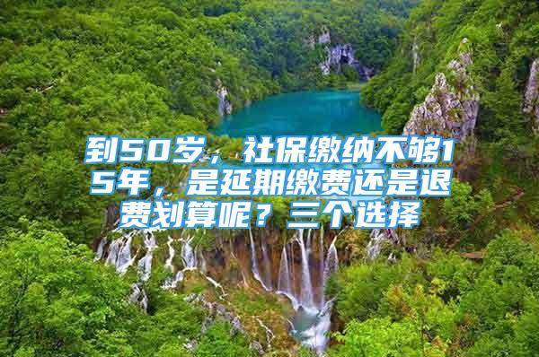 到50岁，社保缴纳不够15年，是延期缴费还是退费划算呢？三个选择