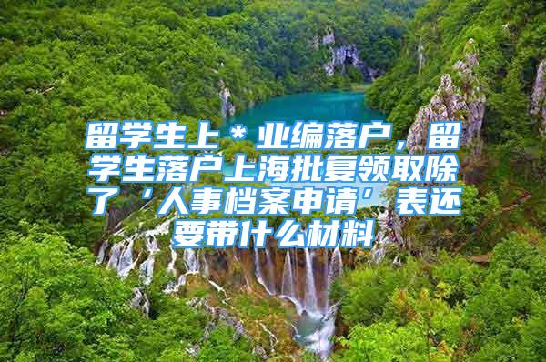 留学生上＊业编落户，留学生落户上海批复领取除了‘人事档案申请’表还要带什么材料