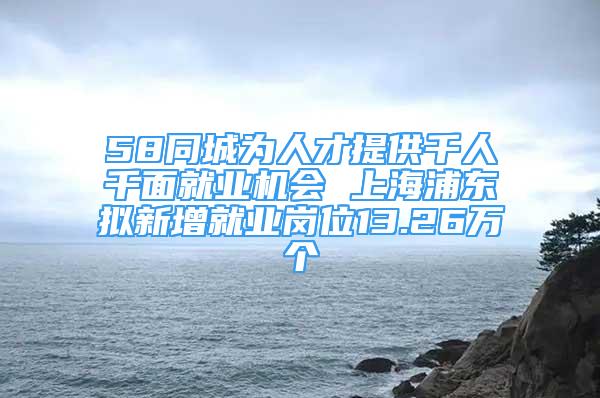 58同城为人才提供千人千面就业机会 上海浦东拟新增就业岗位13.26万个