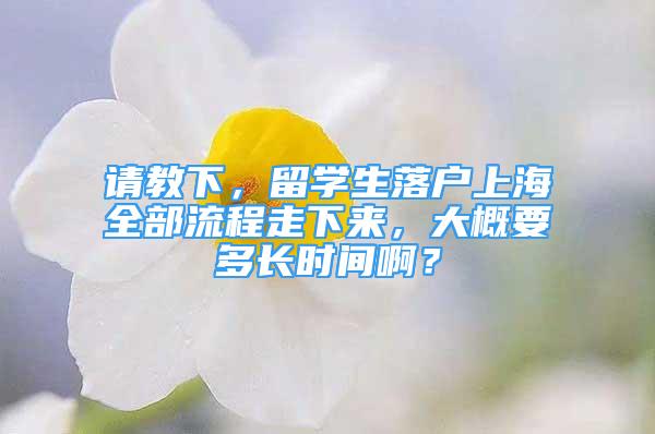 请教下，留学生落户上海全部流程走下来，大概要多长时间啊？