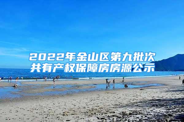 2022年金山区第九批次共有产权保障房房源公示