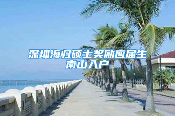 深圳海归硕士奖励应届生南山入户