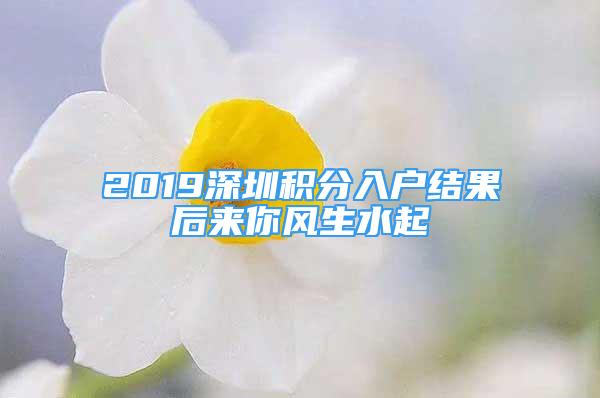 2019深圳积分入户结果后来你风生水起