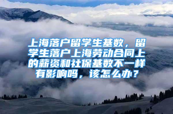 上海落户留学生基数，留学生落户上海劳动合同上的薪资和社保基数不一样有影响吗，该怎么办？