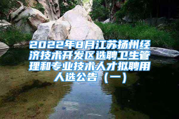 2022年8月江苏扬州经济技术开发区选聘卫生管理和专业技术人才拟聘用人选公告（一）