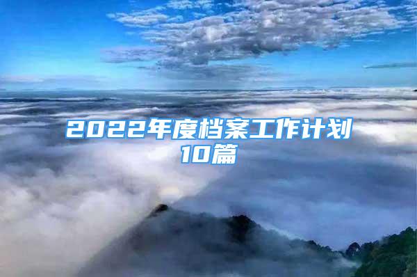 2022年度档案工作计划10篇