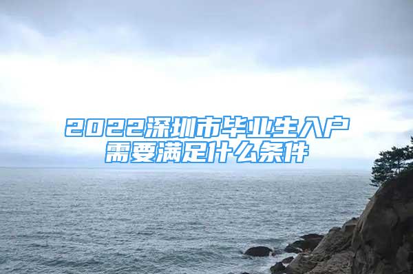 2022深圳市毕业生入户需要满足什么条件